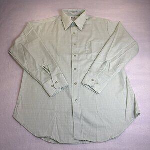 Vintage Montgomery Ward Long Sleeve Button Down Shirt 16 32/33 Light Green